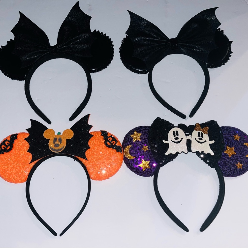 Kids Halloween Bat Ear Headband - Black, Orange & Purple Costume Accessory